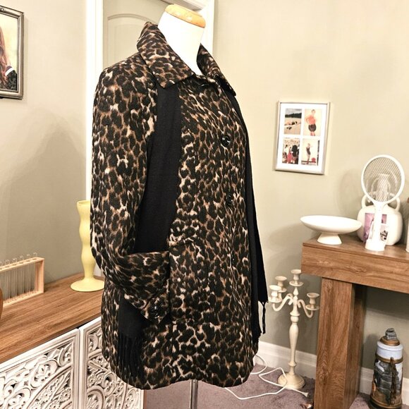 NWT LONDON FOG Single-Breasted Wool Coat with Scarf, Large - Picture 11 of 11